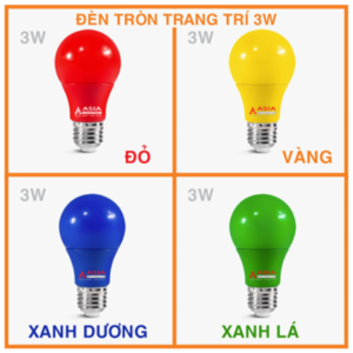 ĐÈN TRÒN SẮC MÀU ĐT3C 3W