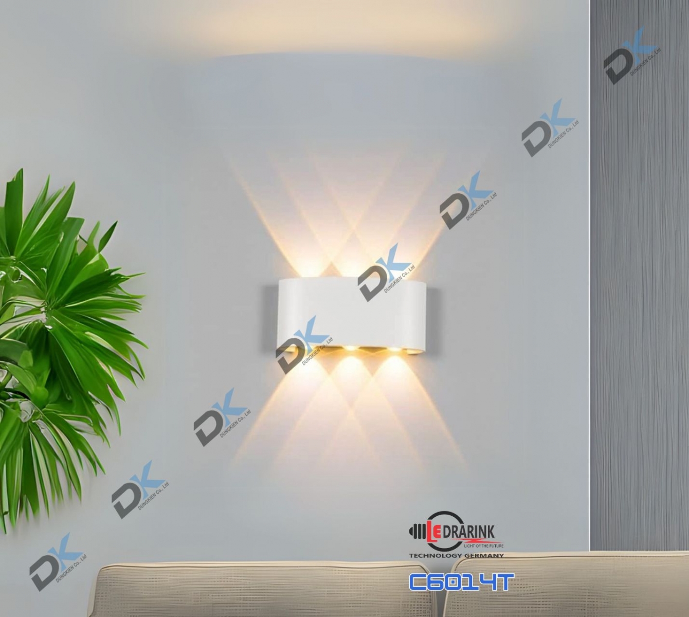       Đèn hắt tia 6014 (6 tia) vỏ trắng Drarink