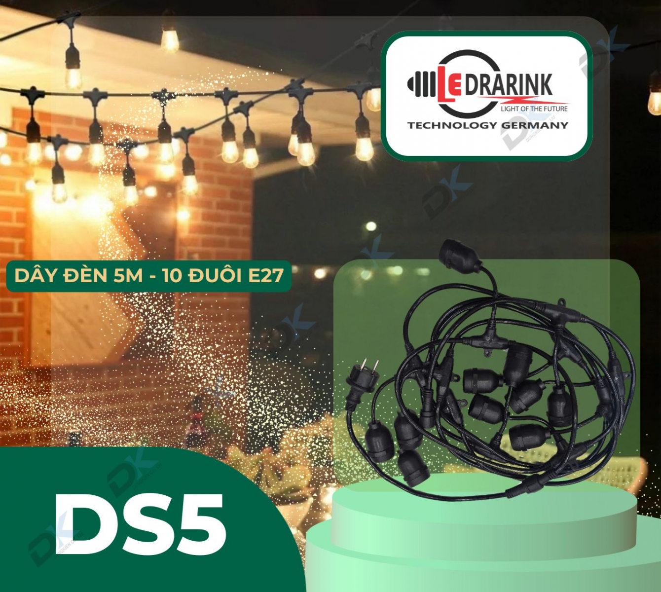 Dây đuôi DRARINK chống nước 5 mét 10 đuôi