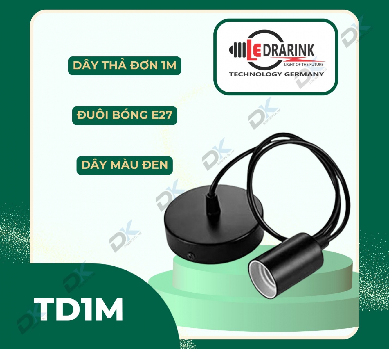       Dây đuôi thả 1m đen Drarink