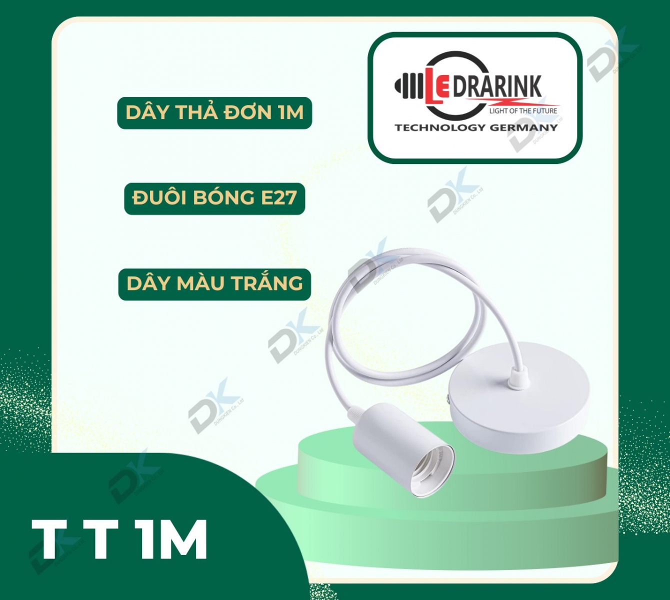       Dây đuôi thả 1m trắng Drarink